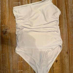 Amazon Women's One Shoulder White Swim One Piece